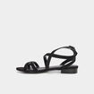 Sandales avec brides en cuir noir femme