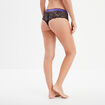 Shorty en micro dentelle violet foncé femme