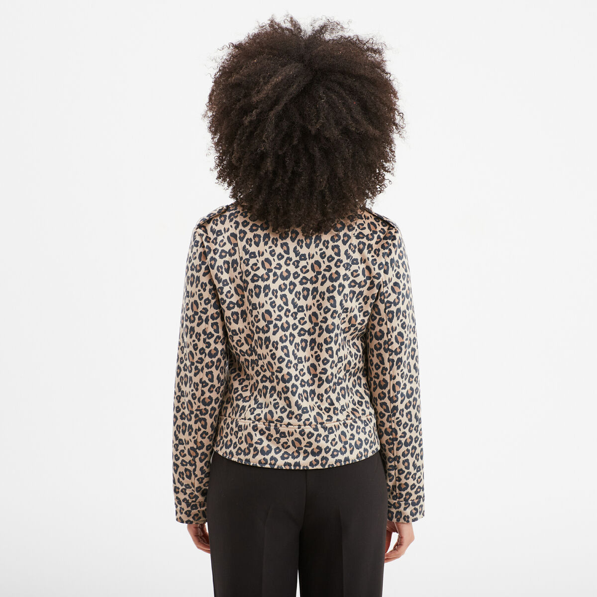 Veste courte esprit biker effet suédine sable femme