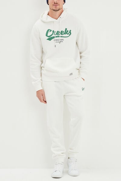 Sweat &agrave; capuche avec cordon hoodie blanc homme