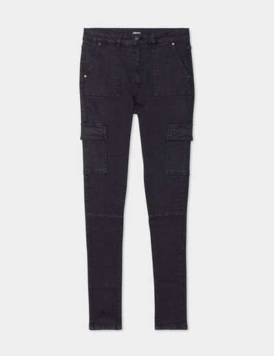 Pantalon cargo skinny 7/8ème Liberto noir femme