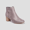 Bottines suédines à talons gris femme