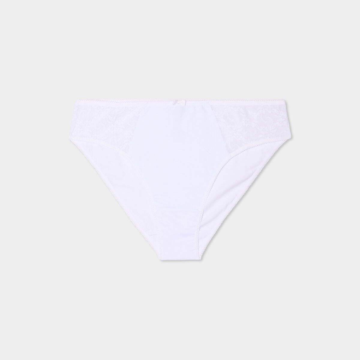 Culotte empiècements dentelle blanc femme grande taille