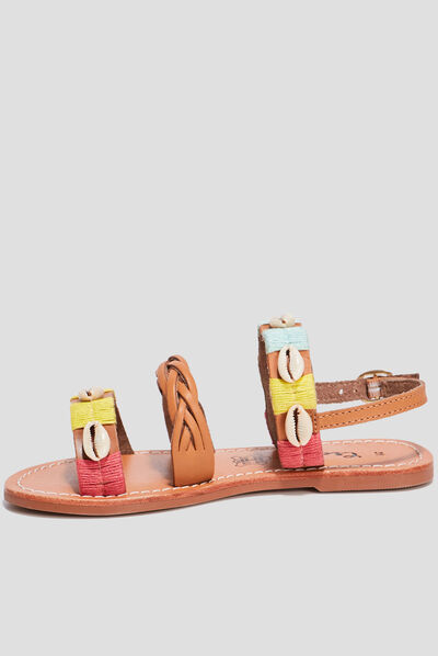 Sandales détails coquillage Creeks camel fille