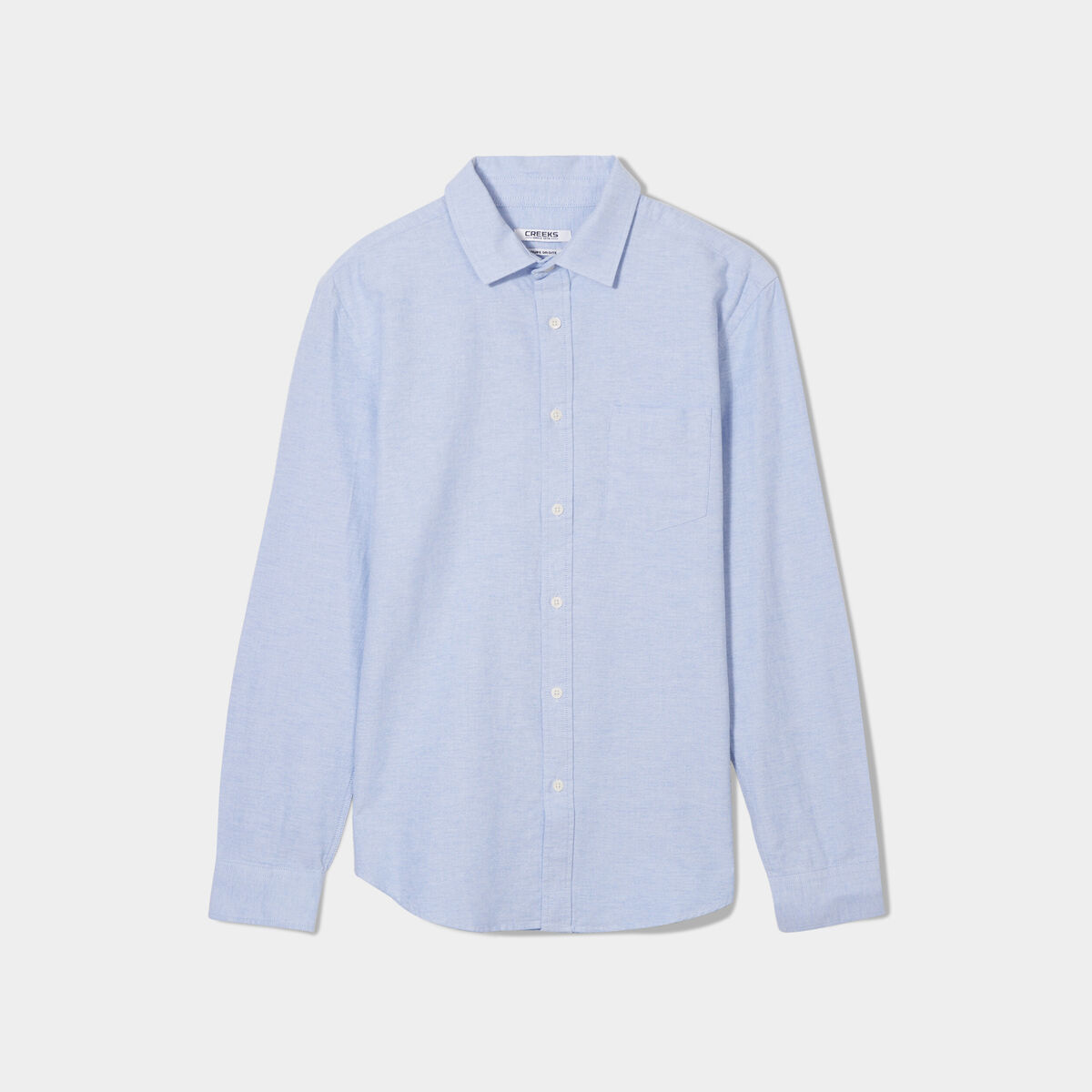 Chemise coton manches longues Creeks bleu ciel homme