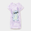 Chemise de nuit mi-longue coton Stitch parme fille