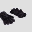 Gants fausse fourrure noir femme