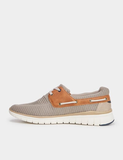 Chaussure bateau lacets et oeillets gris homme