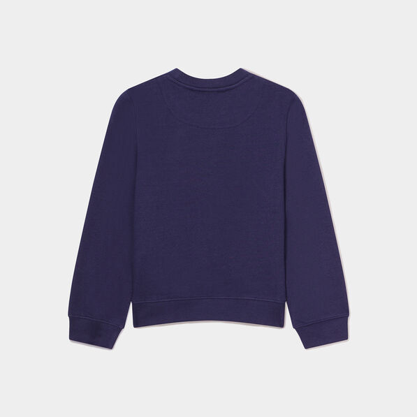 Sweat col rond coton Harry Potter bleu marine fille