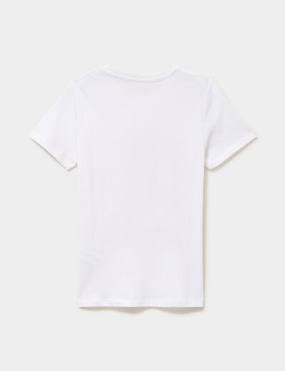 T-shirt &agrave; manches courtes coton blanc gar&ccedil;on