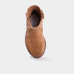 Boots brodées en cuir camel fille