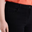 Pantalon capri skinny taille haute noir femme grande taille
