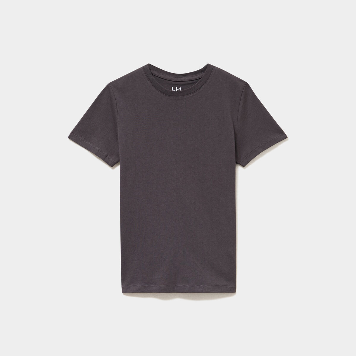 T-shirt en coton manches courtes gris fonc&eacute; gar&ccedil;on