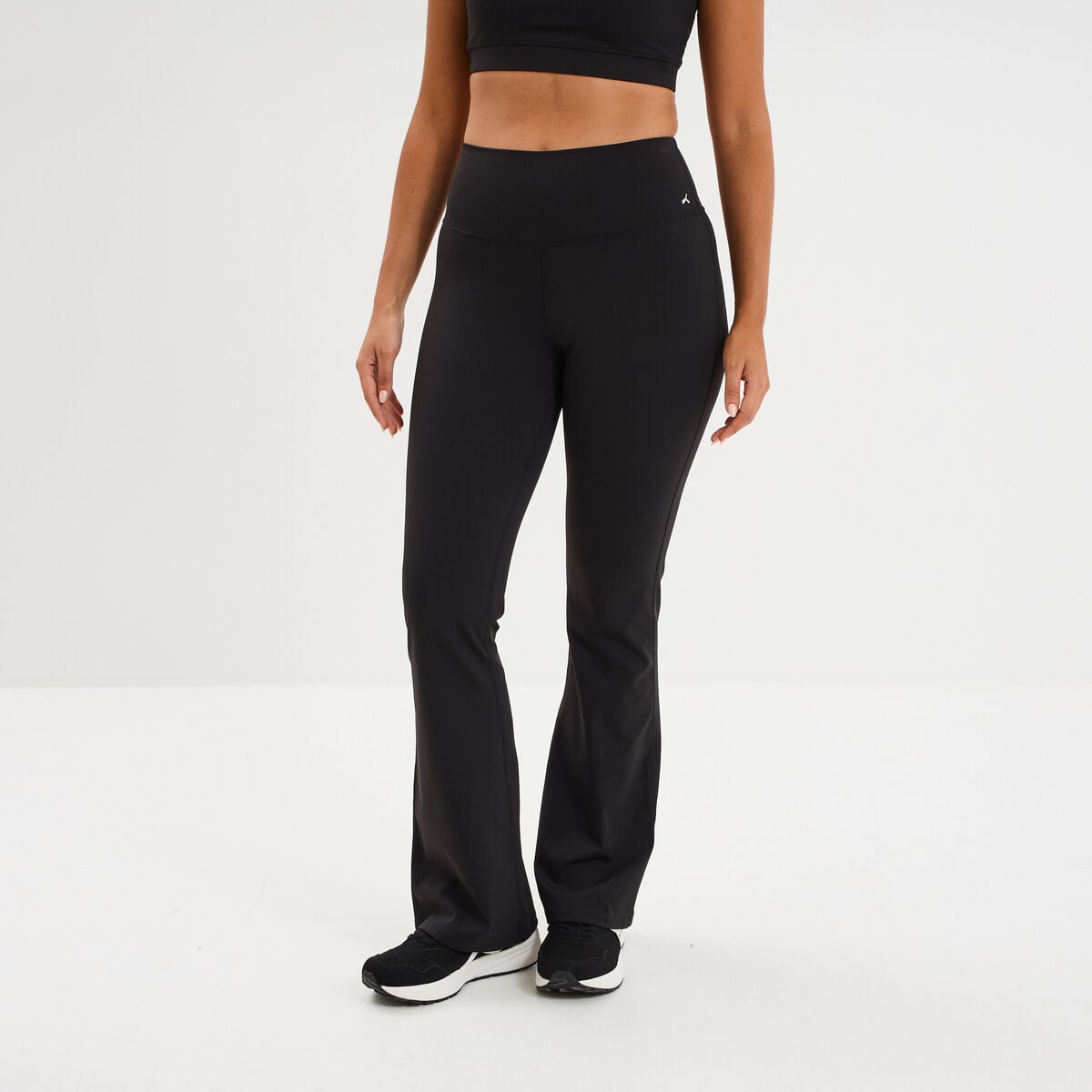 Legging de sport flare taille haute noir femme