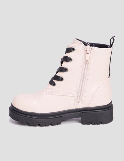 Bottines crantées zippées Liberto rose fille