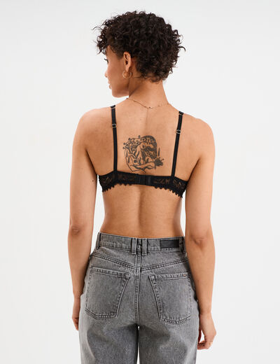 Soutien-gorge corbeille paddé dentelle noir femme