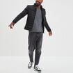 Pull col rond à manches longues gris foncé homme