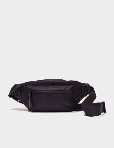 Sac banane bandoulière ajustable noir homme