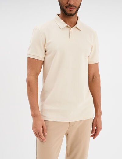 Polo manches courtes ecru homme