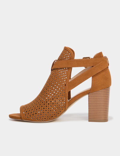 Sandales &agrave; talons marron femme