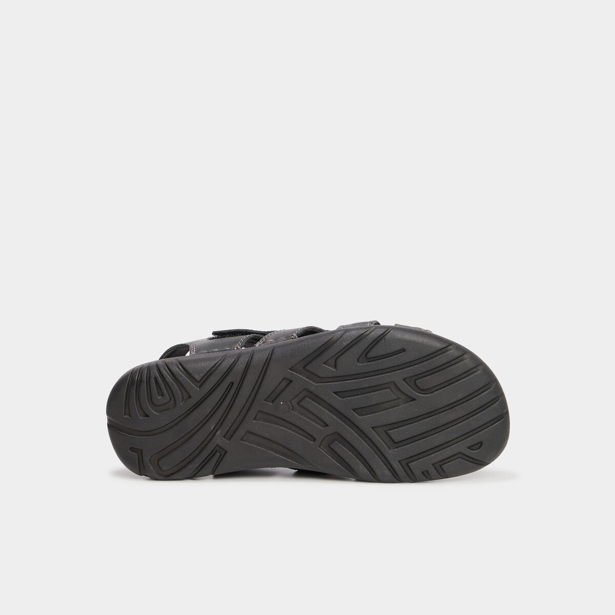 Sandales &agrave; scratchs en cuir noir homme