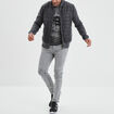 T-shirt col rond manches courtes Liberto gris clair homme