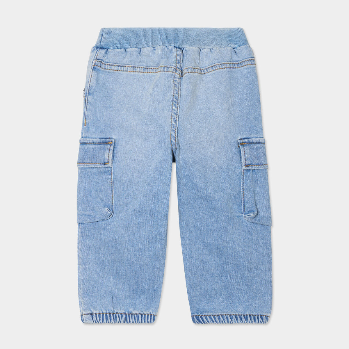 Jeans poches rabats denim bleach b&eacute;b&eacute; gar&ccedil;on