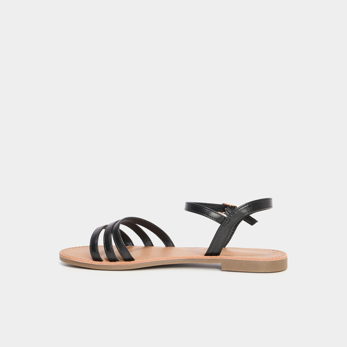 Sandales plates noir femme