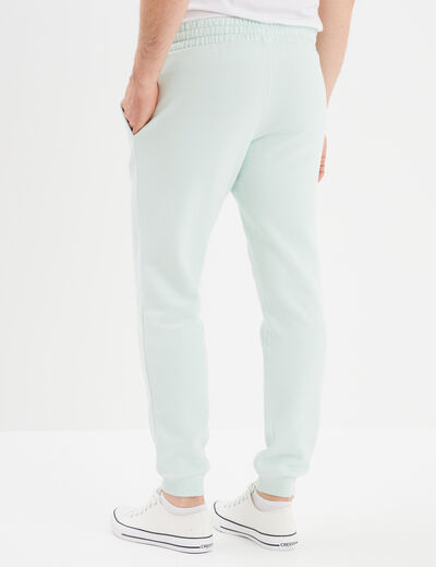 Pantalon jogging droit molleton vert pastel homme