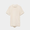 Polo textur&eacute; manches courtes coton ecru homme