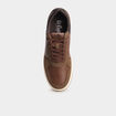 Tennis basses &agrave; lacets marron homme