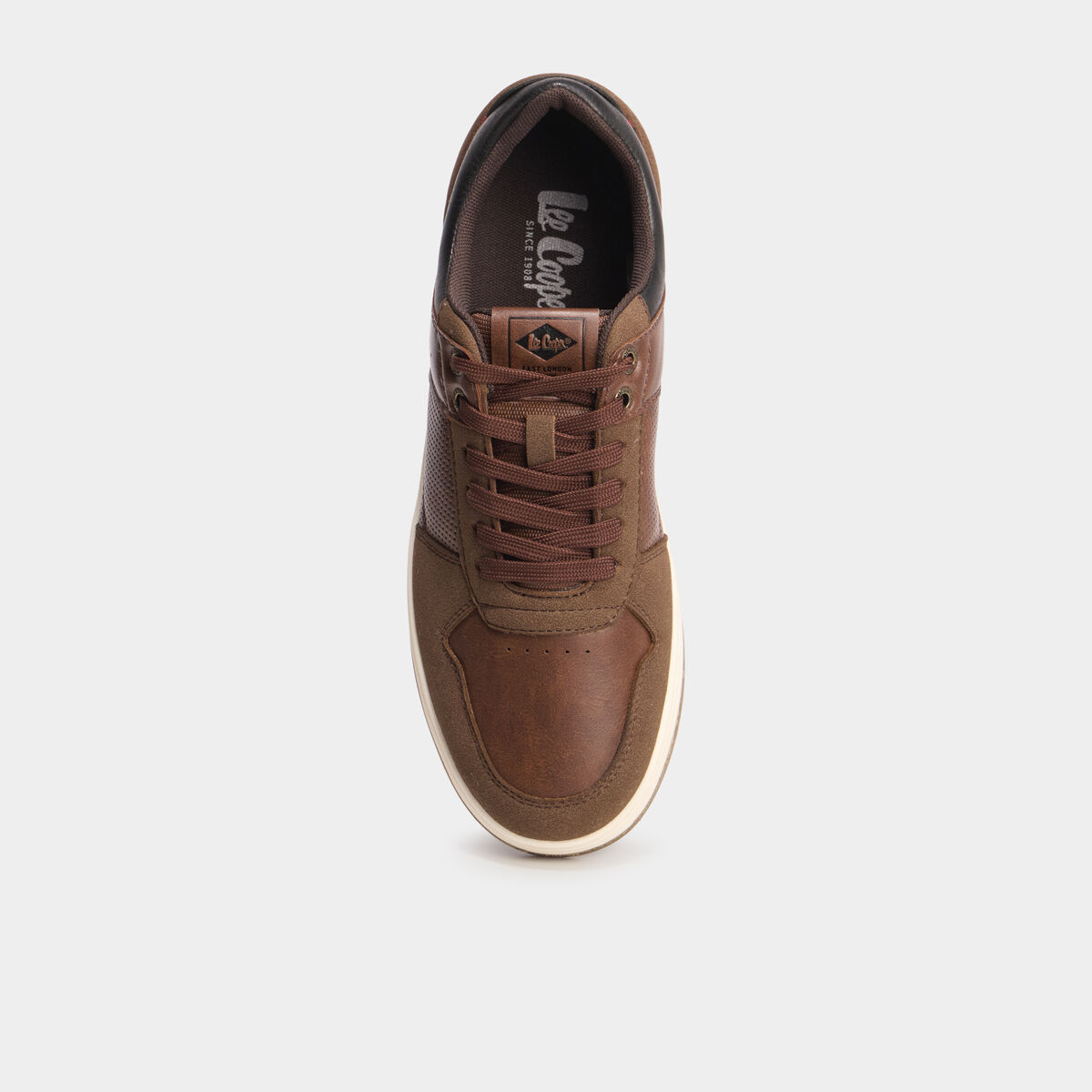 Tennis basses &agrave; lacets marron homme