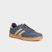 Tennis basses &agrave; lacets bleu marine homme