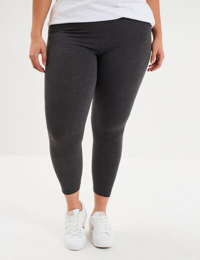 Legging avec taille &eacute;lastiqu&eacute;e gris fonc&eacute; femme grande taille