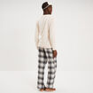 Ensemble pyjama effet polaire 3 pi&egrave;ces blanc femme