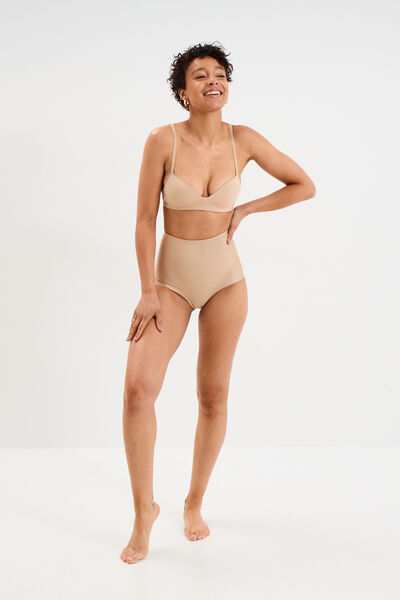 Soutien-gorge push-up triangle beige femme