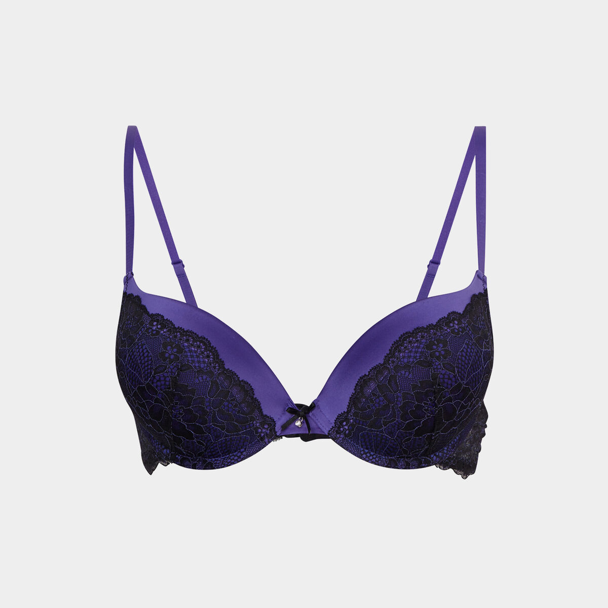 Soutien-gorge dentelle maxi push-up violet foncé femme