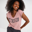 T-shirt délavé en coton Liberto parme femme