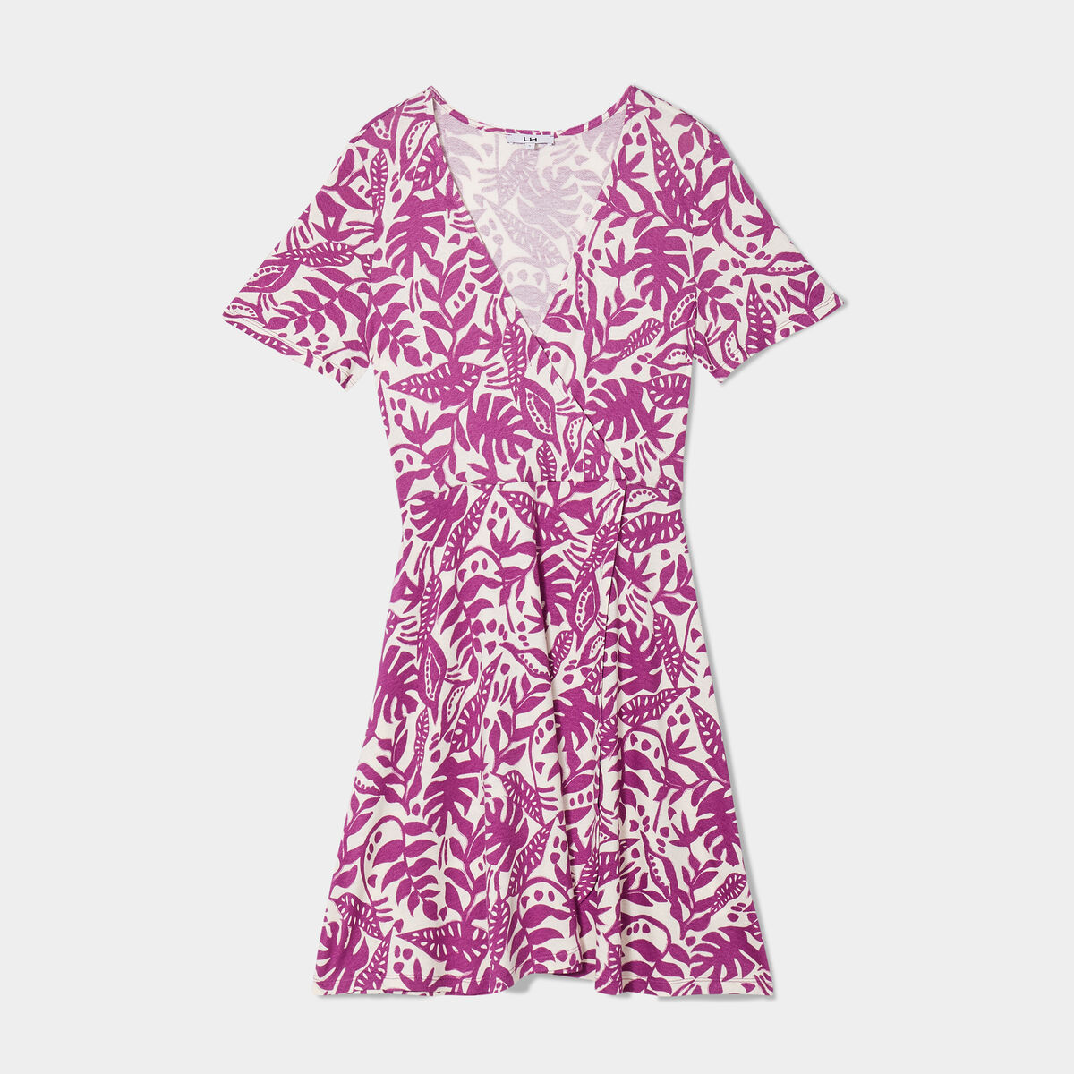 Robe patineuse manches courtes violet femme