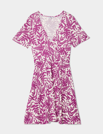 Robe patineuse manches courtes violet femme