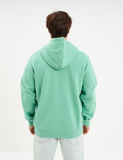 Sweat hoodie molleton1 poche vert menthe homme