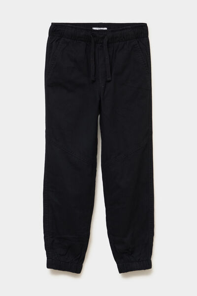 Pantalon jogger doubl&eacute; coton noir gar&ccedil;on