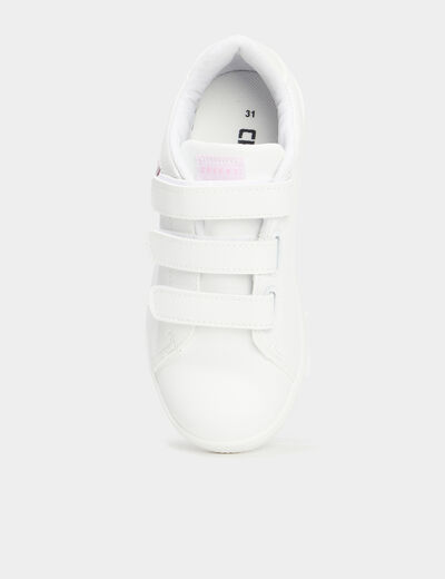 Tennis à scratchs empiècement talon blanc fille