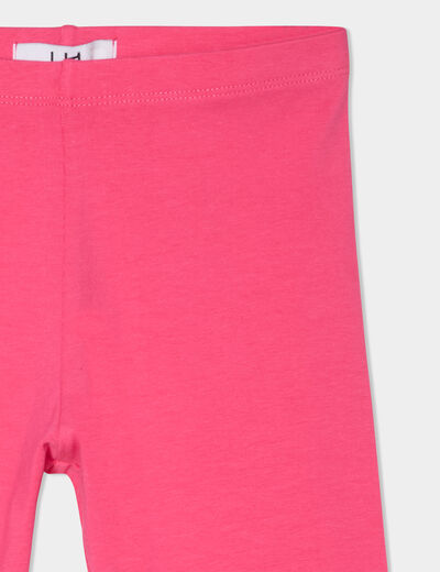 Legging 3/4 coton taille élastiquée rose fushia fille