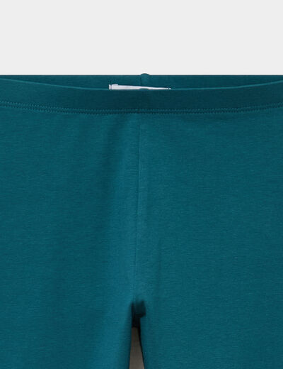 Legging long coton taille &eacute;lastiqu&eacute;e vert fonc&eacute; fille