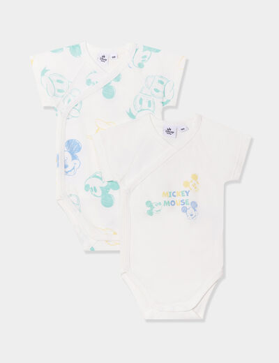 Lot de 2 bodies manches courtes coton ivoire mixte