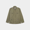 Veste mi-longue ajust&eacute;e coton vert kaki femme grande taille
