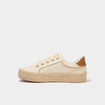 Tennis basses en toile compens&eacute;es sable femme