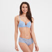 Soutien-gorge push up paddé dentelle bleu clair femme