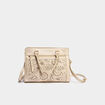 Sac rectangulaire bandouli&egrave;re ajustable couleur or femme